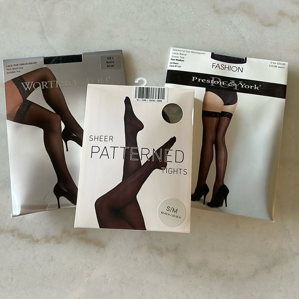Lot of 3 Ladies Hosiery Sheer Black